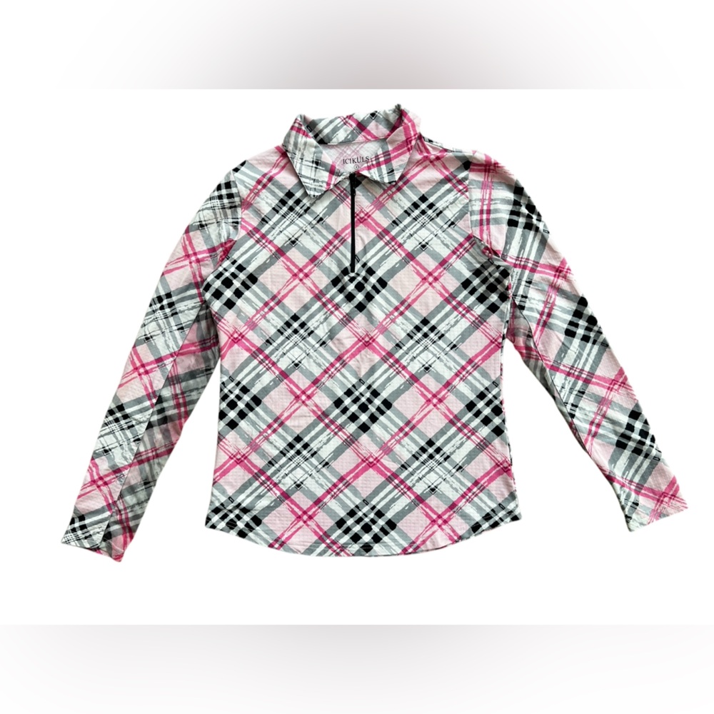 Icikuls Womens Mock Sun Shirt Size Small Long Sleeve Golf Tennis Pullover‎
